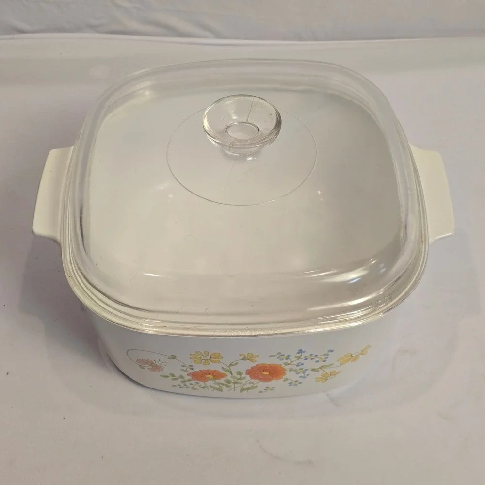 Corning Ware A-5-B 5 Quart‎ Wildflower Casserole Dish with Lid Vintage Pyroceram